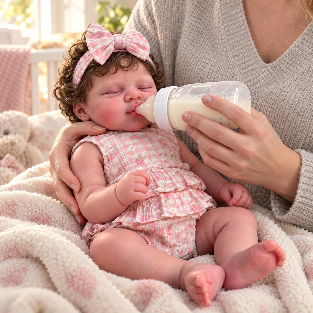 18 inch solid soft platinum silicone implanted hair rebirth doll as a gift for children and collectible