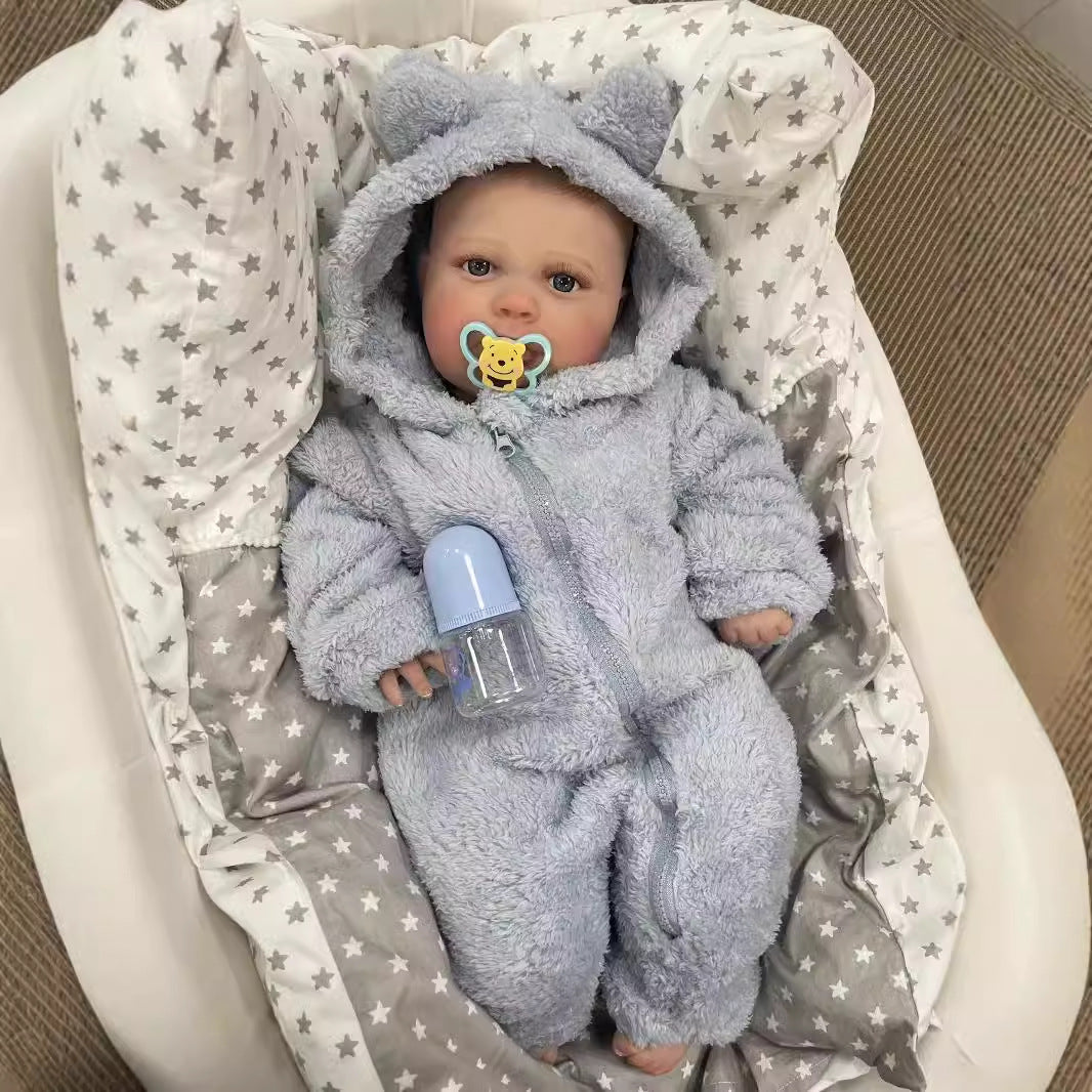 Muñeca Reborn de 24 pulgadas para recién nacidos, cuerpo de tela, dulce regalo hecho a mano para niñas