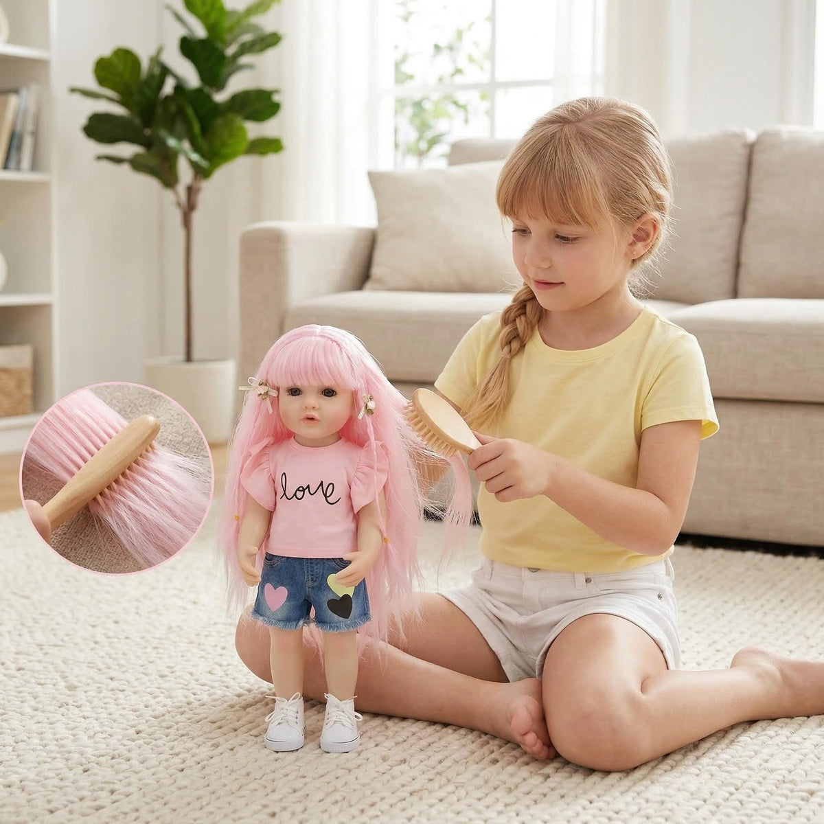 Muñeca de silicona de 22 pulgadas, modelo Betty, reencarnación de muñeca reborn, con pantalones cortos de mezclilla en forma de corazón