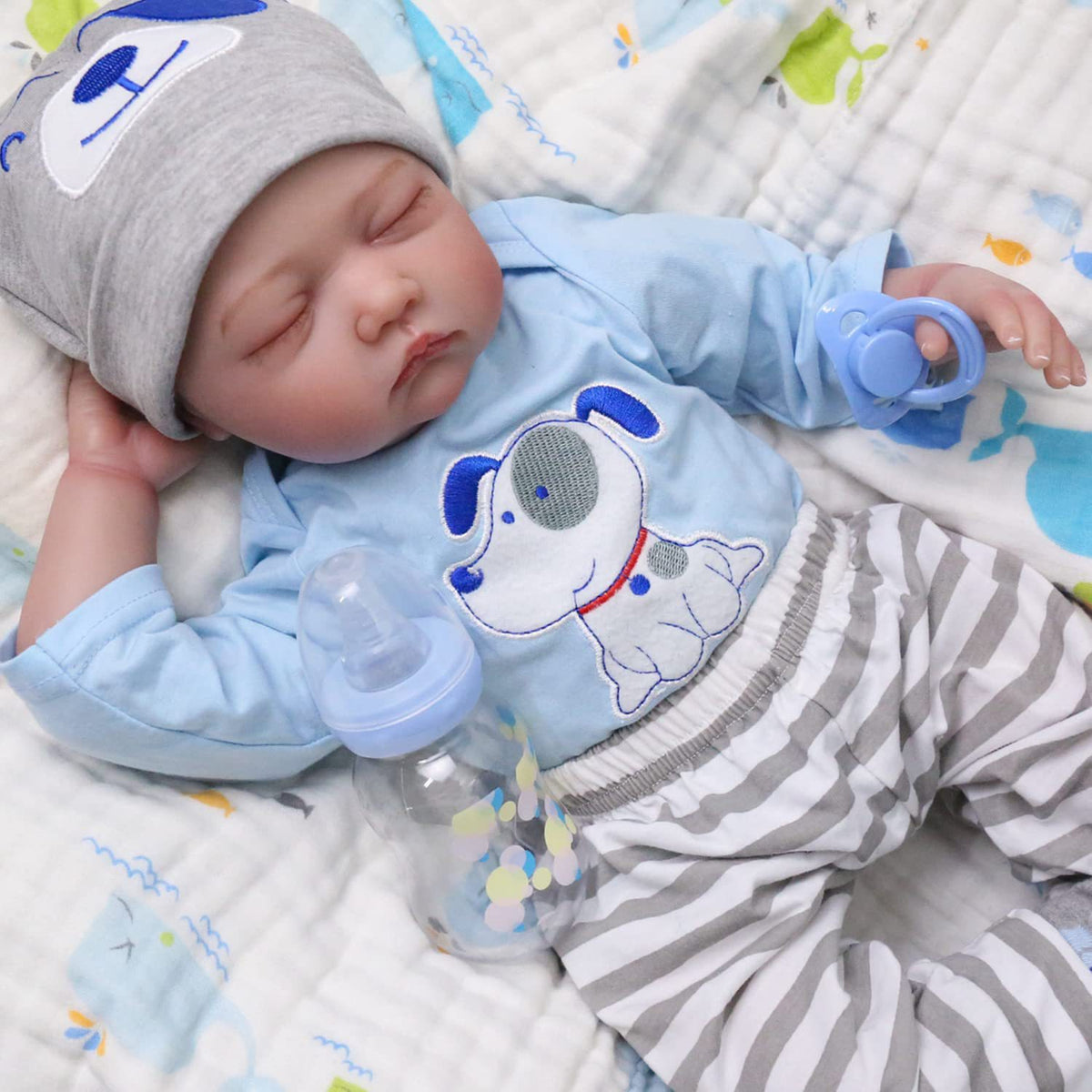Muñeca Reborn durmiente de 22 pulgadas con cuerpo de tela, con diferentes estilos, juguete de regalo para festivales y obsequio de colección para niñas