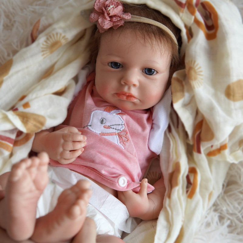Muñeca Reborn de silicona sólida de 18 pulgadas con tacto de piel real, juguete de bebé hecho a mano, regalo de cumpleaños para niños