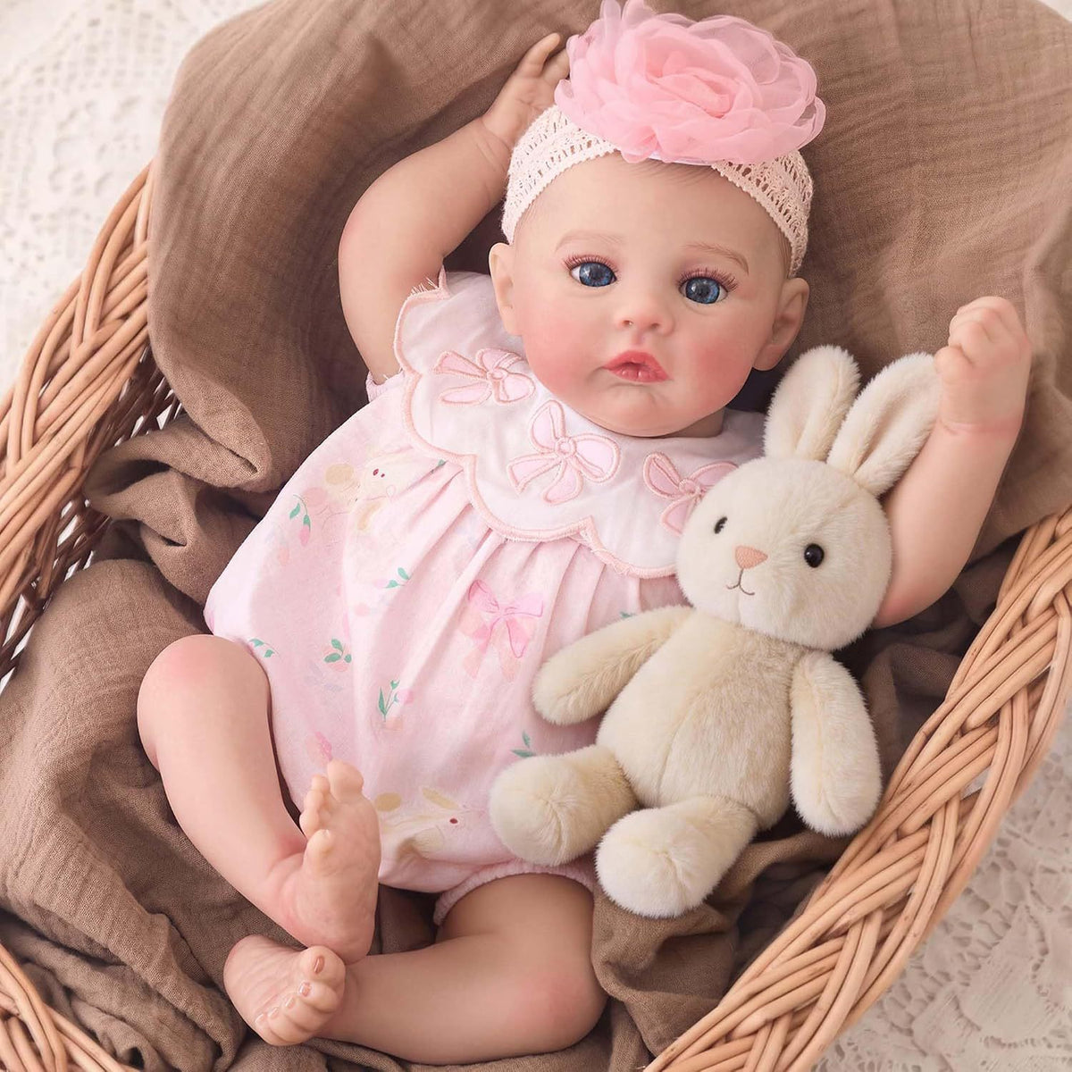 Realistic 19 Inch Cloth Body Baby Doll, Articulated Reborn Baby Dolls Gifts for Girls and Boys Kids Age 3+