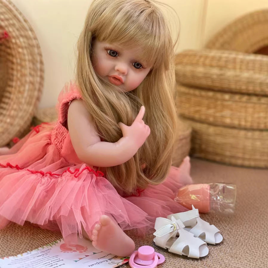Muñeca de renacimiento de vinilo completo de 55 cm, muñeca de simulación, regalo de princesa
