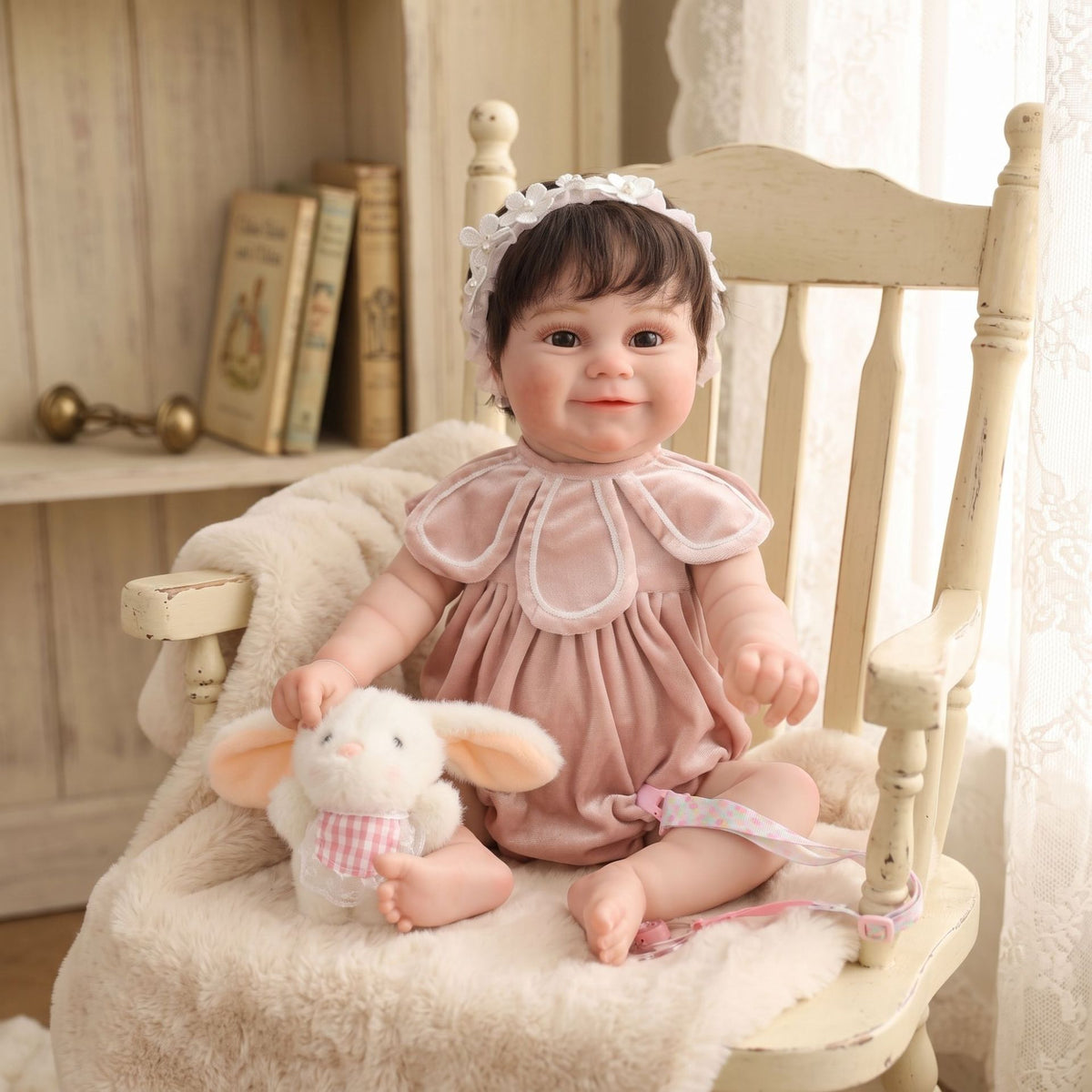 Muñeca Reborn artesanal de 22 pulgadas con piel de venas 3D realista y cuerpo completo de vinilo, regalo de bebé para niñas pequeñas