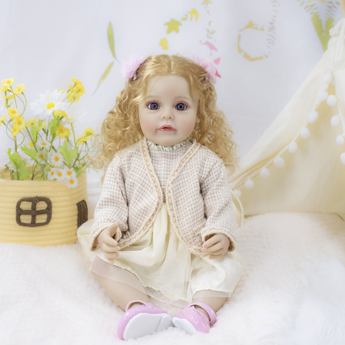 Muñeca reborn realista de 22 pulgadas con cuerpo completo de vinilo, una dulce opción de regalo para niños y adultos en ocasiones especiales