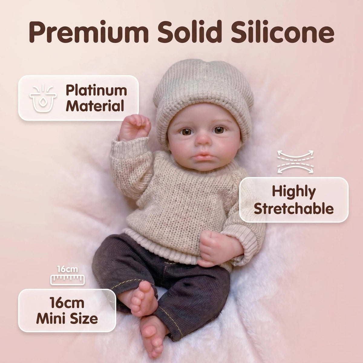 Muñeca Reborn de 6 pulgadas con cuerpo completo de silicona, piel realista, textura de venas, recién nacido pintado a mano, conjunto completo de accesorios y ropa.