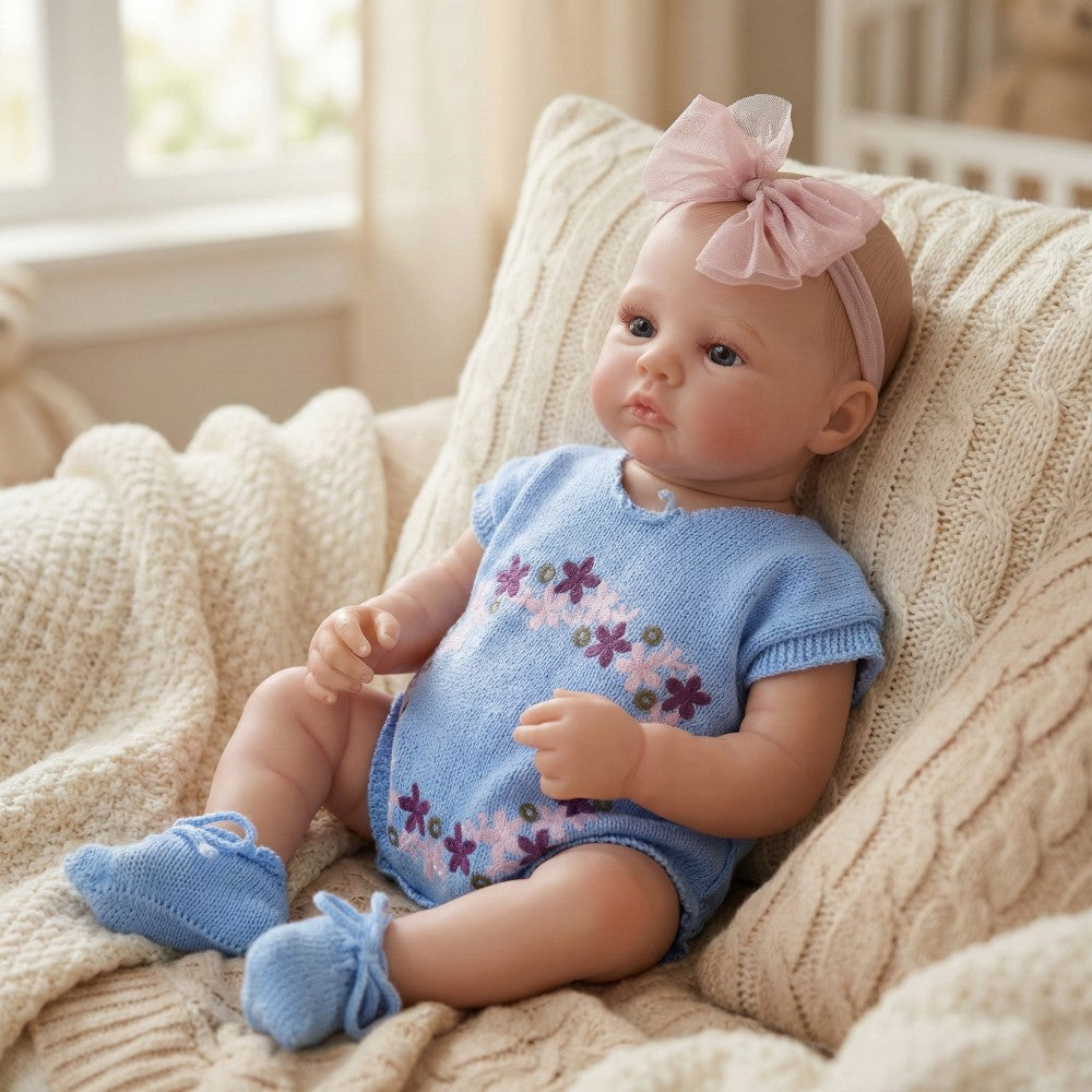 Muñeca Reborn de 50 cm, bebé de simulación de goma completa