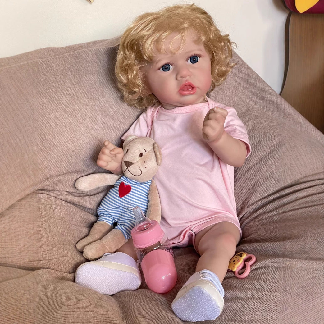 Muñeca Reborn Saskia de 50 cm, simulada, de vinilo completo, regalo para niños