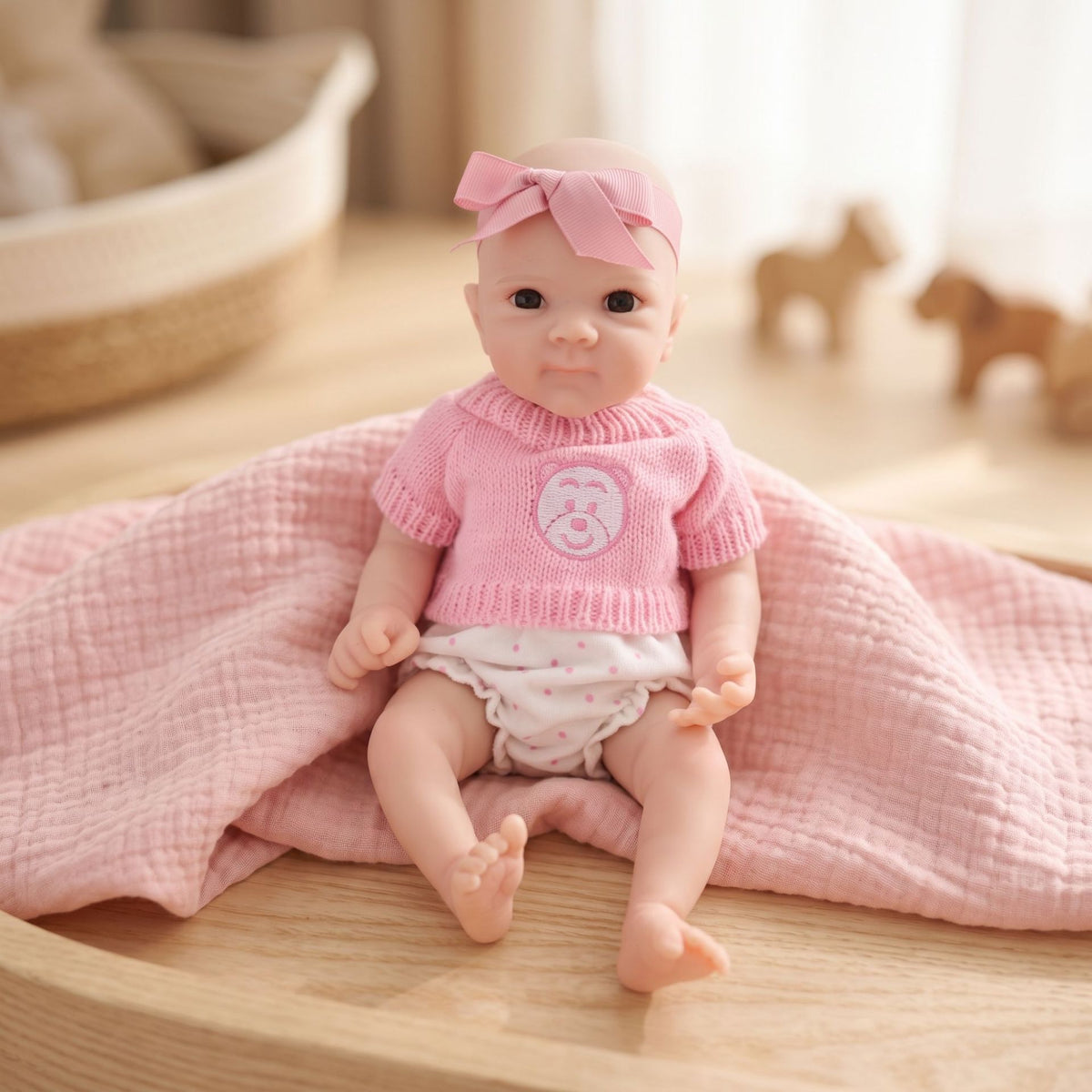 Muñeca bebé Reborn realista de 12 pulgadas con cuerpo completo de silicona sólida, piel con venas 3D realistas, muñeca recién nacida hecha a mano, regalo perfecto de cumpleaños o Navidad para niñas pequeñas