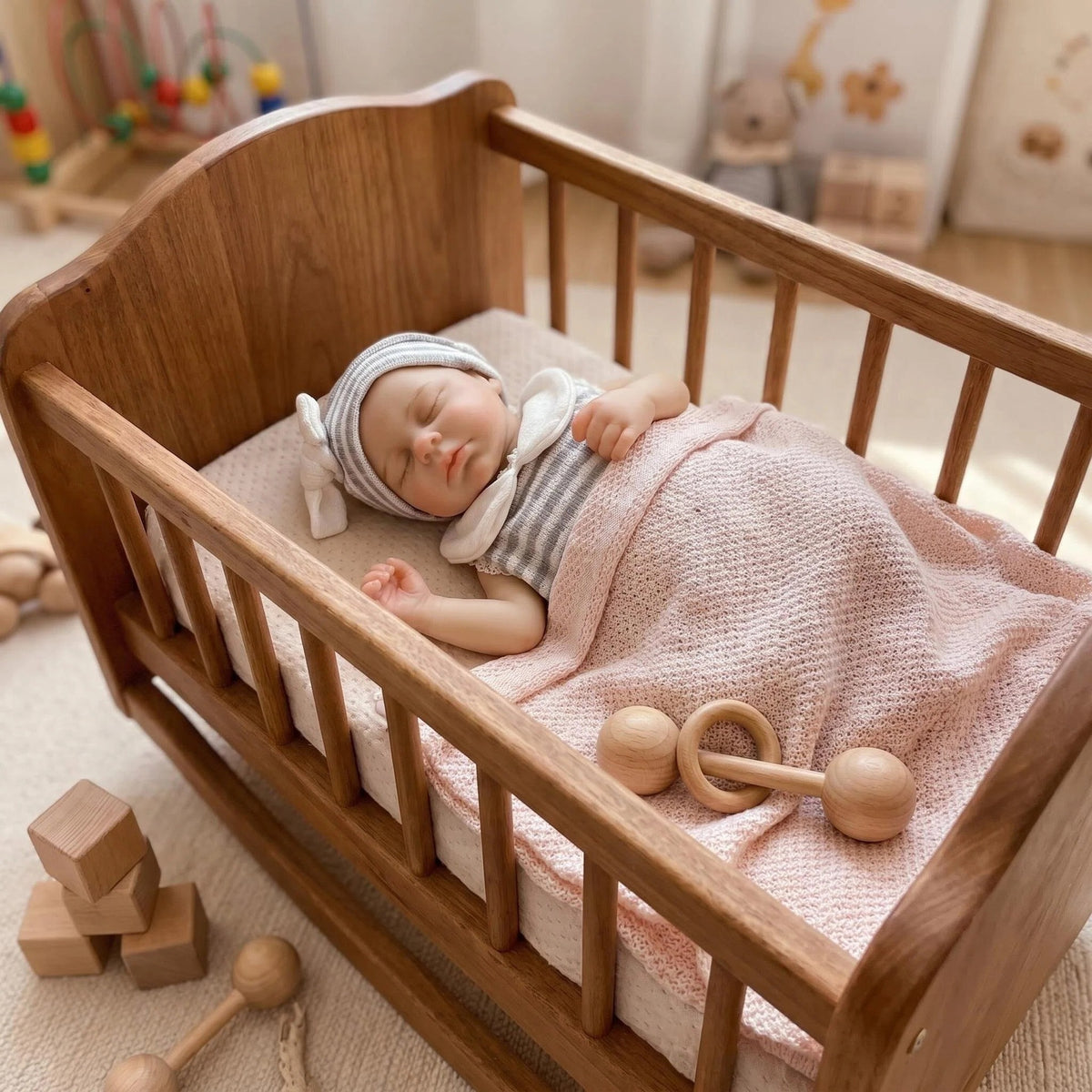 Muñeca Reborn de 12 pulgadas hecha a mano, bebé durmiente de silicona sólida, lavable, con tacto real, muñeca artística coleccionable
