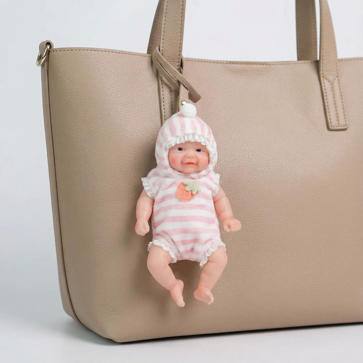 Muñeca reborn sólida de silicona de 6 pulgadas con estampado de fresas