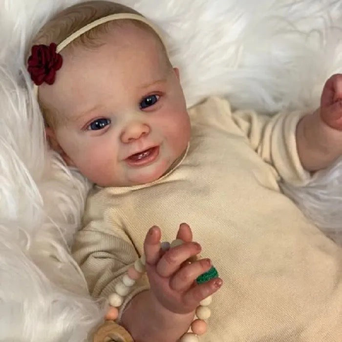 Muñeca bebé Reborn realista de 24 pulgadas con cuerpo de tela, niña recién nacida, cabello pintado a mano para regalo