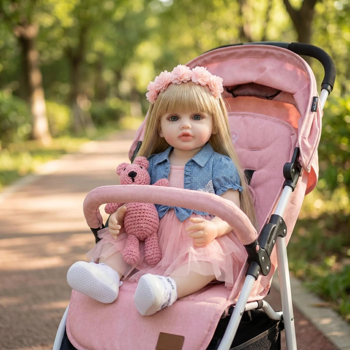 Muñeca Reborn de niño pequeño de 22 pulgadas, cuerpo completo de vinilo, rubia, muñeca de colección de arte premium como regalo de lujo para cumpleaños y festividades.