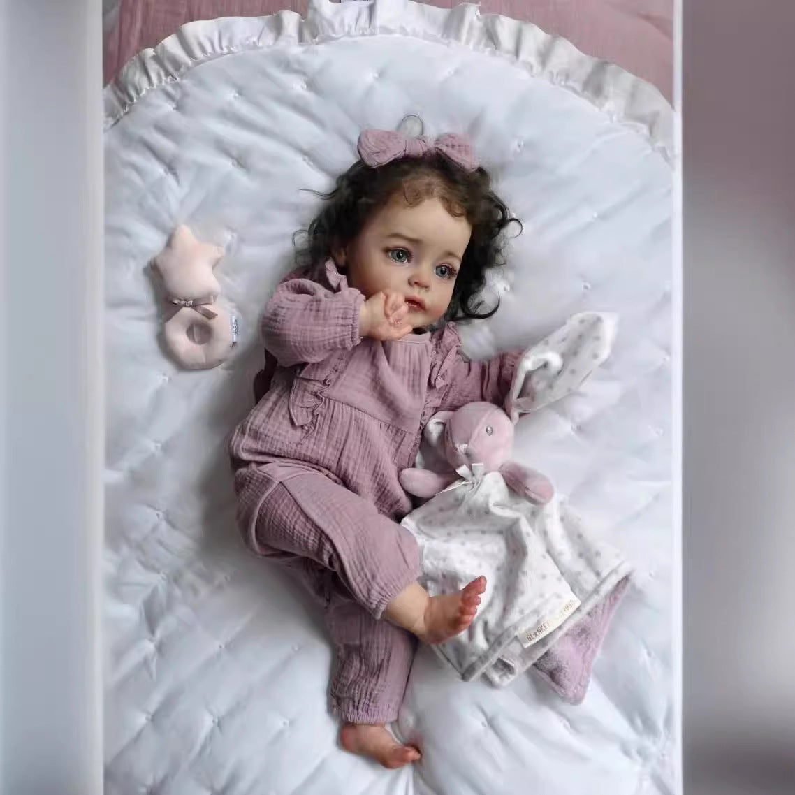 Muñeca Reborn de 24 pulgadas con cuerpo de tela, realista, regalo para mujer y niña