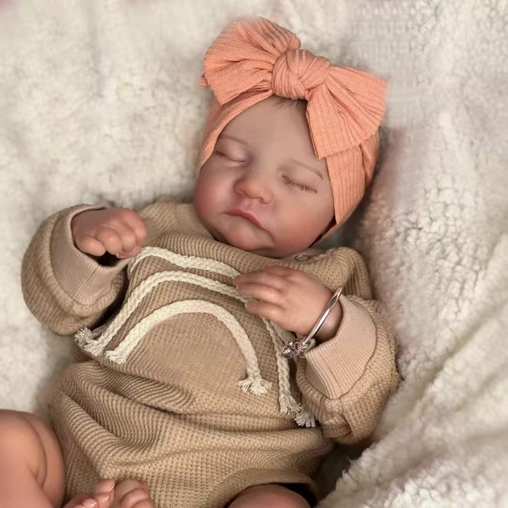Muñeca bebé reborn dormilona realista de 19 pulgadas