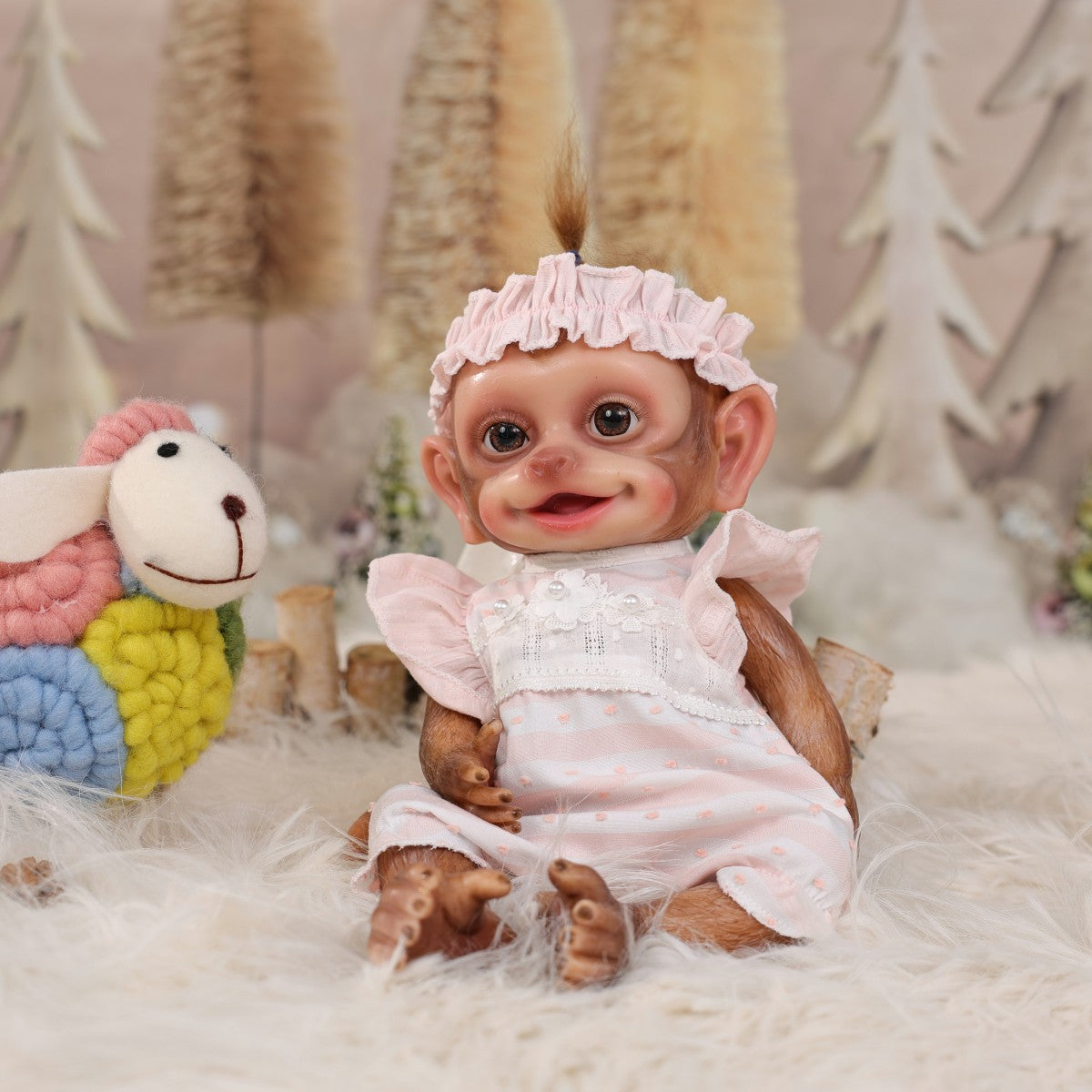 Muñeca bebé Reborn de silicona suave de cuerpo completo de 13 pulgadas, muñeca de mono de silicona sólida, juguete hecho a mano de alta calidad, regalo para niños