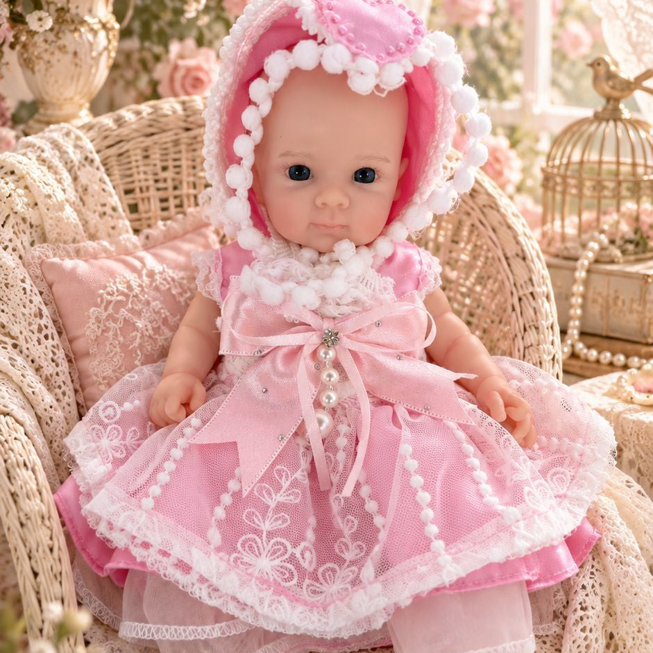 New 8 inch Full Silicone Body Reborn Doll, Changeable Clothes for Girls, Toy, Friend Gift for Kids