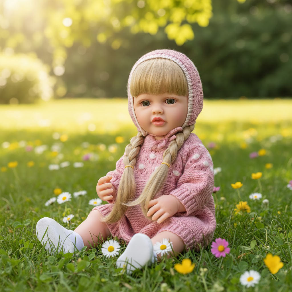 Muñeca bebé de simulación de 22 pulgadas, de cuerpo completo de plástico, que llora, ríe y habla en ruso, inglés y español, muñeca renacida (Reborn) para niña