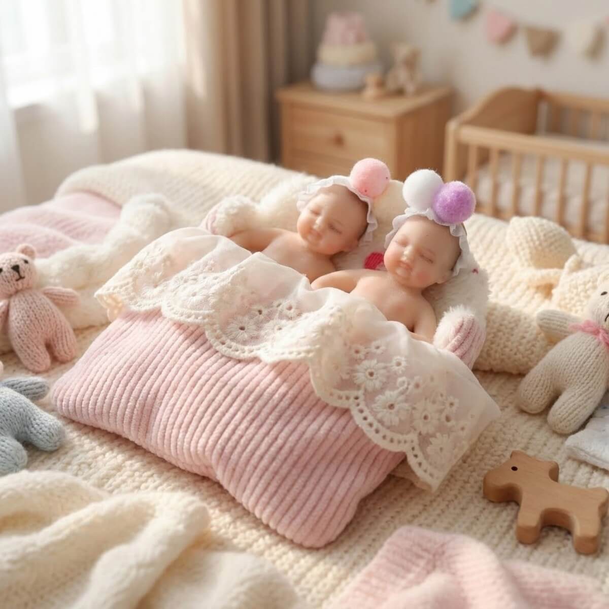 Muñecos bebés gemelos reborn de silicona realistas de 4 pulgadas