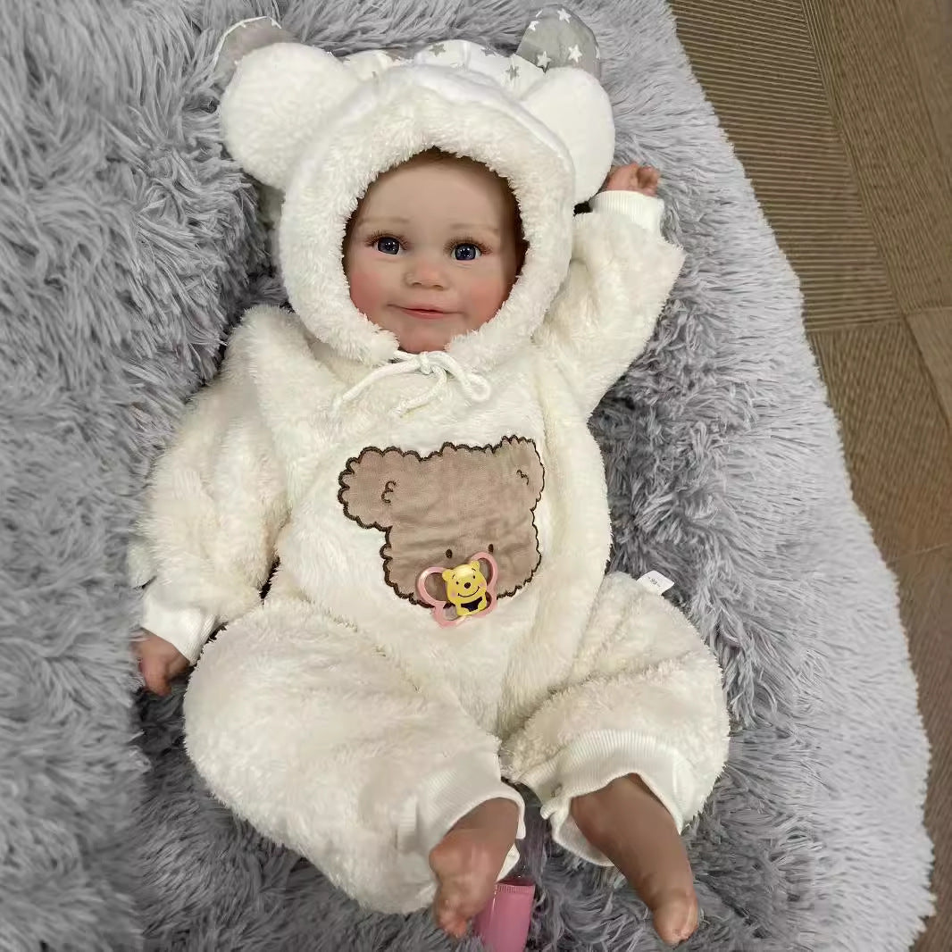 Muñecas Reborn de 24 pulgadas con cuerpo de tela, tacto suave y cabello pintado, muñecas de bebé recién nacido, juguetes para niñas, muñecas Reborn