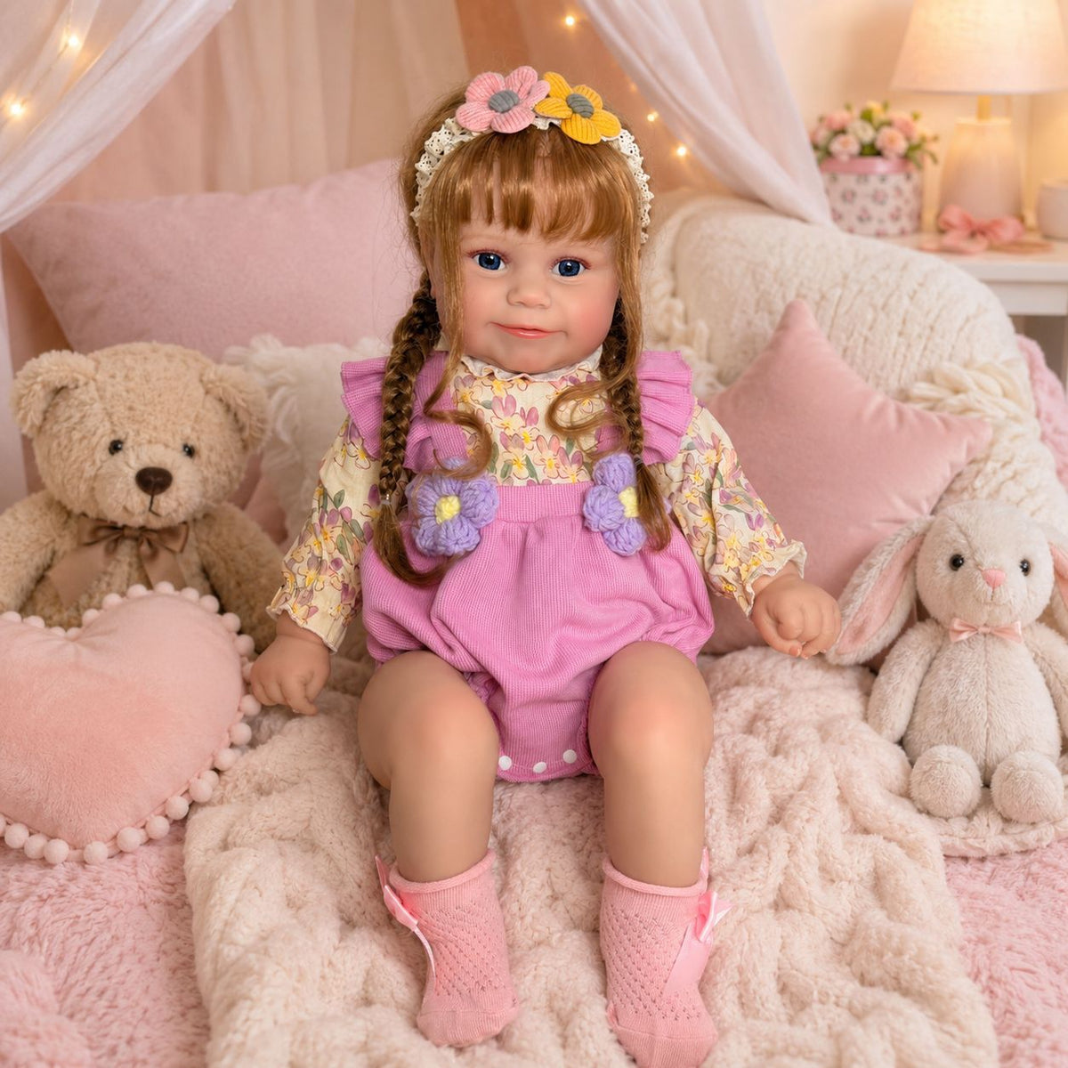 Muñeca de 24 pulgadas con cuerpo de tela, opción de regalo ideal para celebrar cumpleaños y festividades.