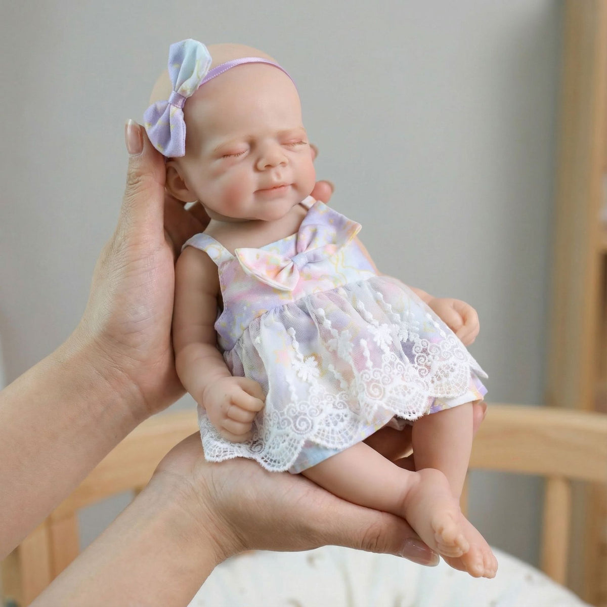 Muñeca reborn de silicona sólida Pascale de 12 pulgadas con falda estampada para regalo de Navidad infantil