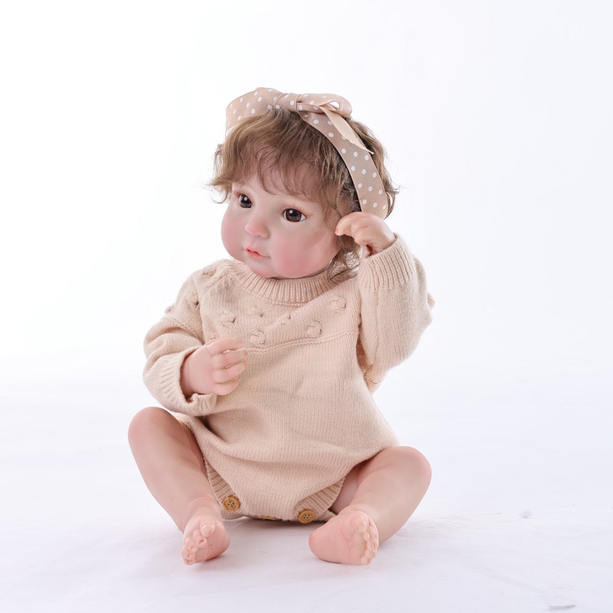 Muñeca bebé Reborn de 50 cm con simulación de injerto de pelo, hecha a mano, muñeca 3D exquisitamente pintada