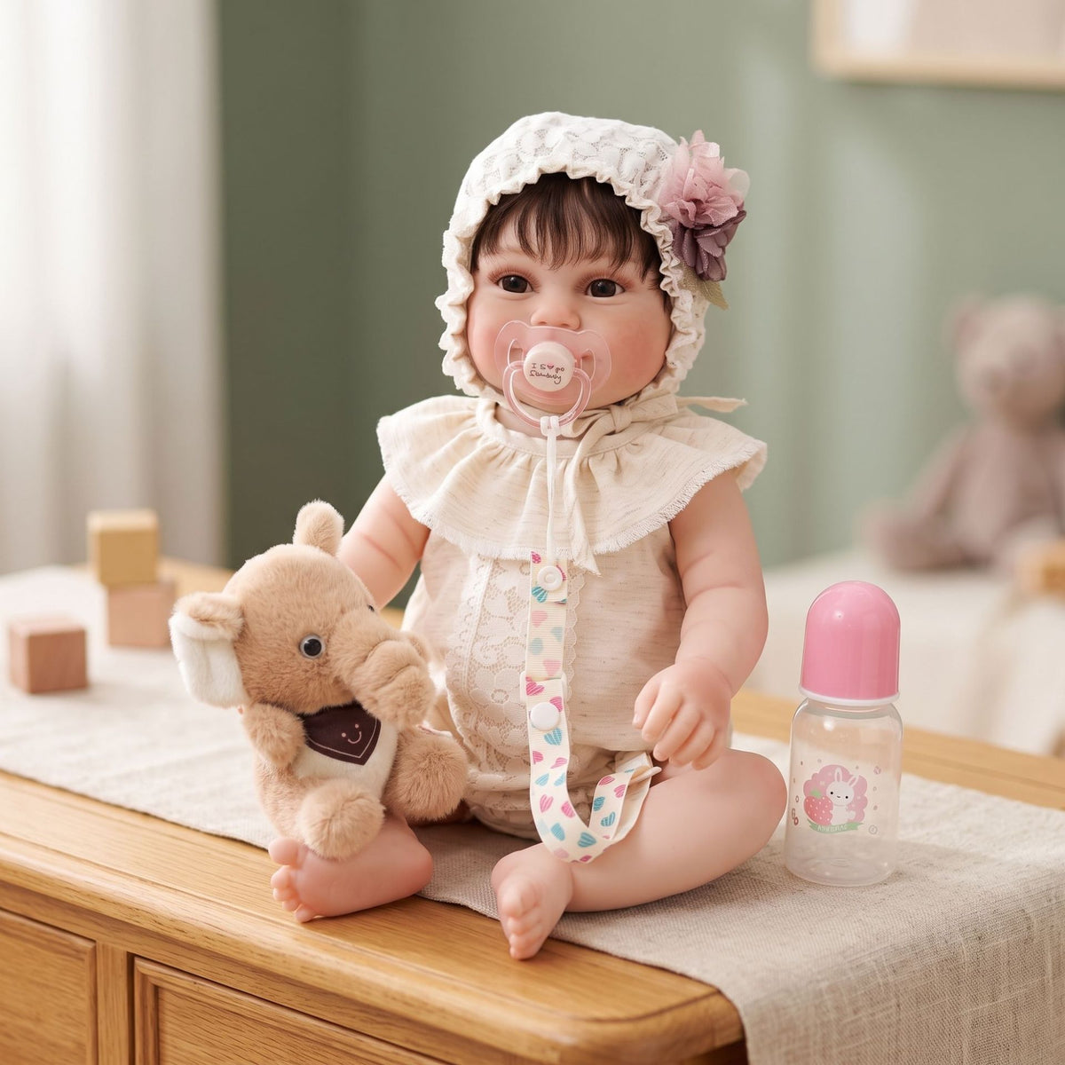 Muñeca Reborn artesanal de 22 pulgadas, piel con venas 3D realistas y cuerpo completo de vinilo, muñeca bebé recién nacida hiperrealista, regalo de cumpleaños para niñas y coleccionistas