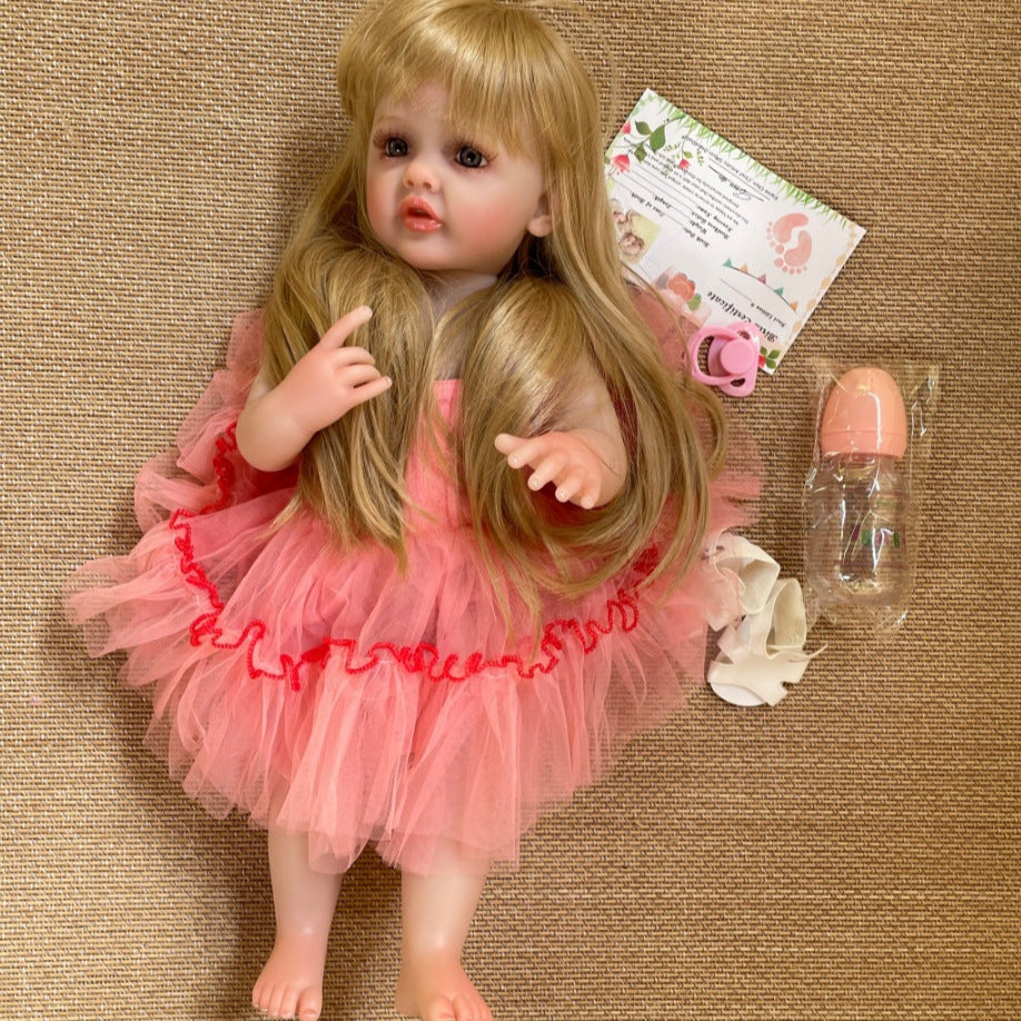 Muñeca de renacimiento de vinilo completo de 55 cm, muñeca de simulación, regalo de princesa