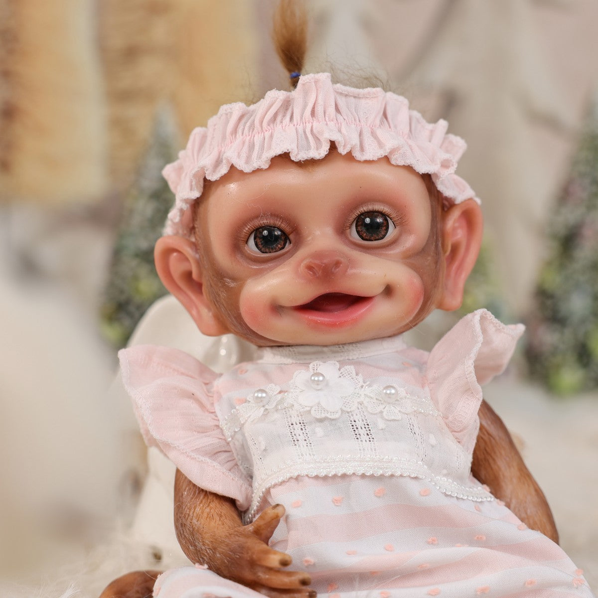Muñeca bebé Reborn de silicona suave de cuerpo completo de 13 pulgadas, muñeca de mono de silicona sólida, juguete hecho a mano de alta calidad, regalo para niños