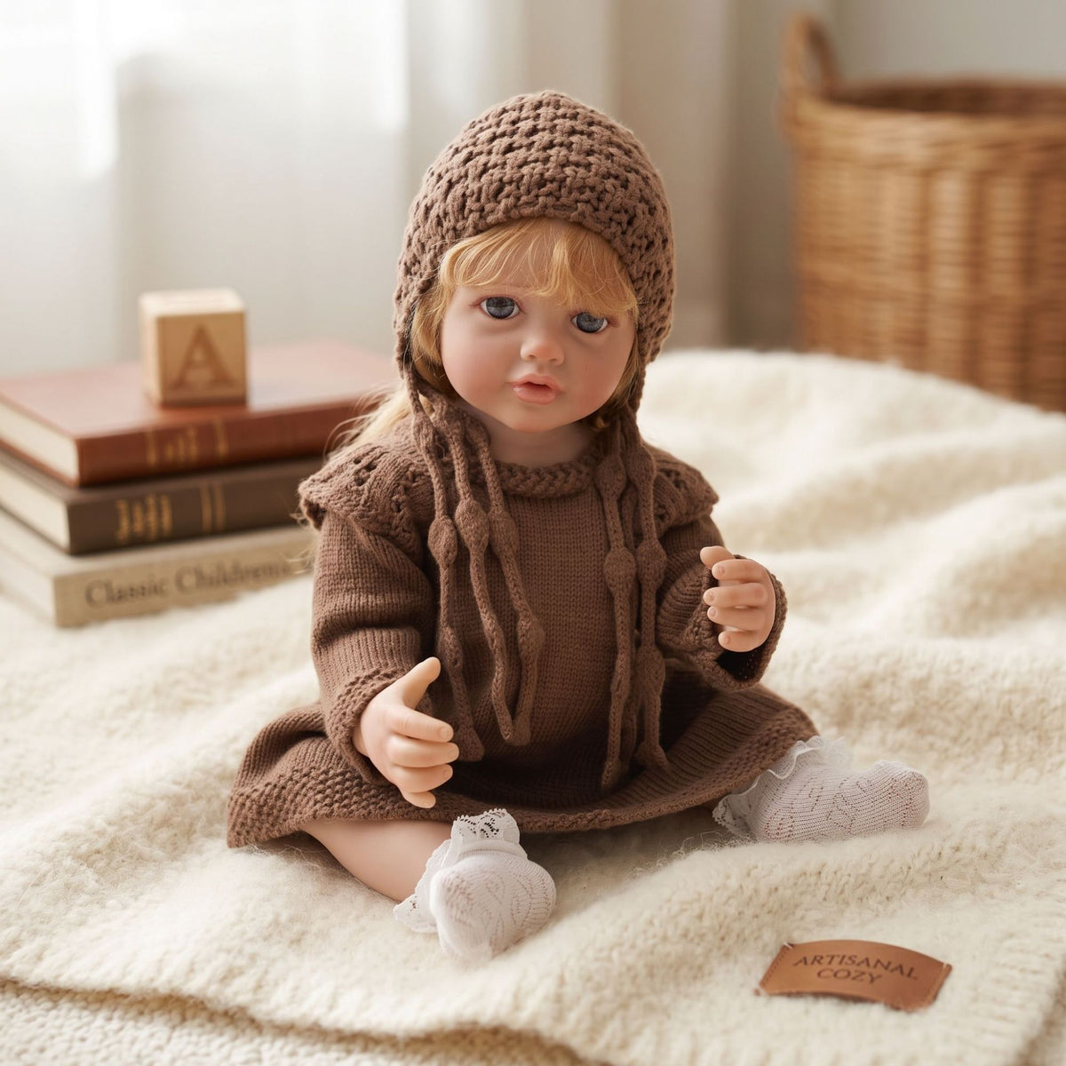 Muñeca Reborn de 22 pulgadas con cuerpo de vinilo completo, pelo implantado a mano, juguete de baño, regalo