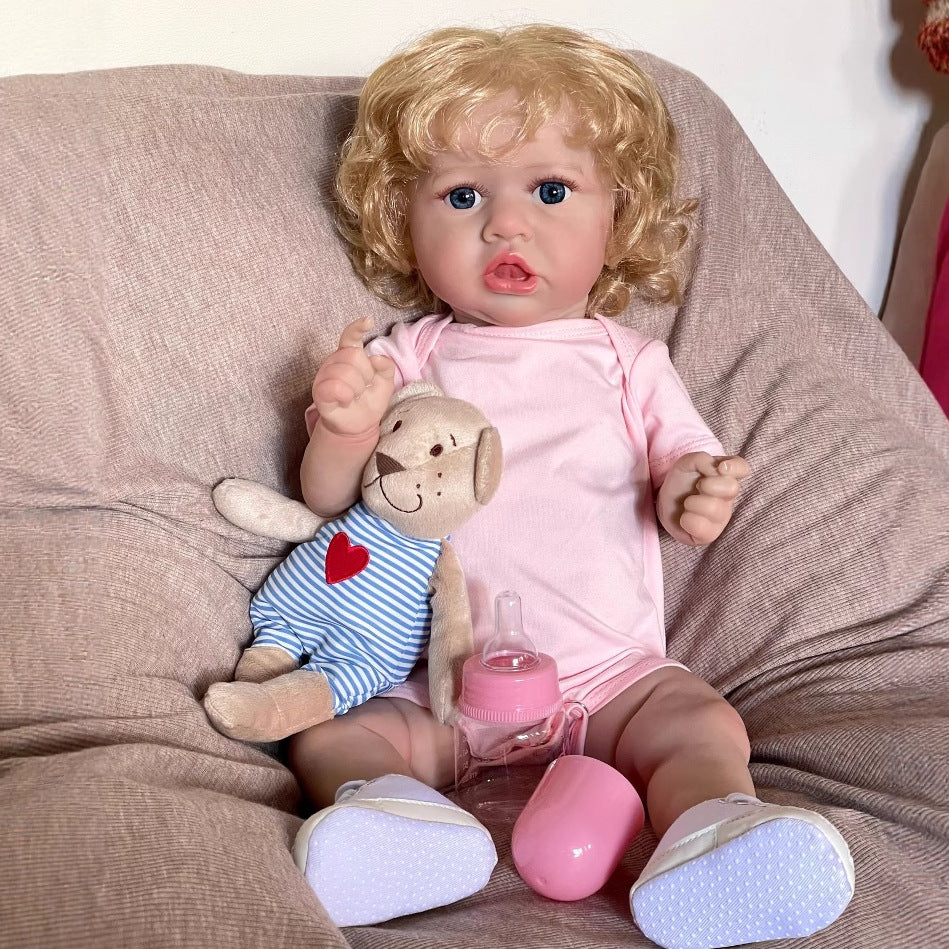 Muñeca Reborn Saskia de 50 cm, simulada, de vinilo completo, regalo para niños