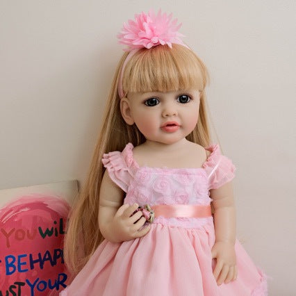 Muñecas bebé realistas de 22 pulgadas para niñas, cuerpo completo de vinilo, incluye biberón, chupete y ropa.