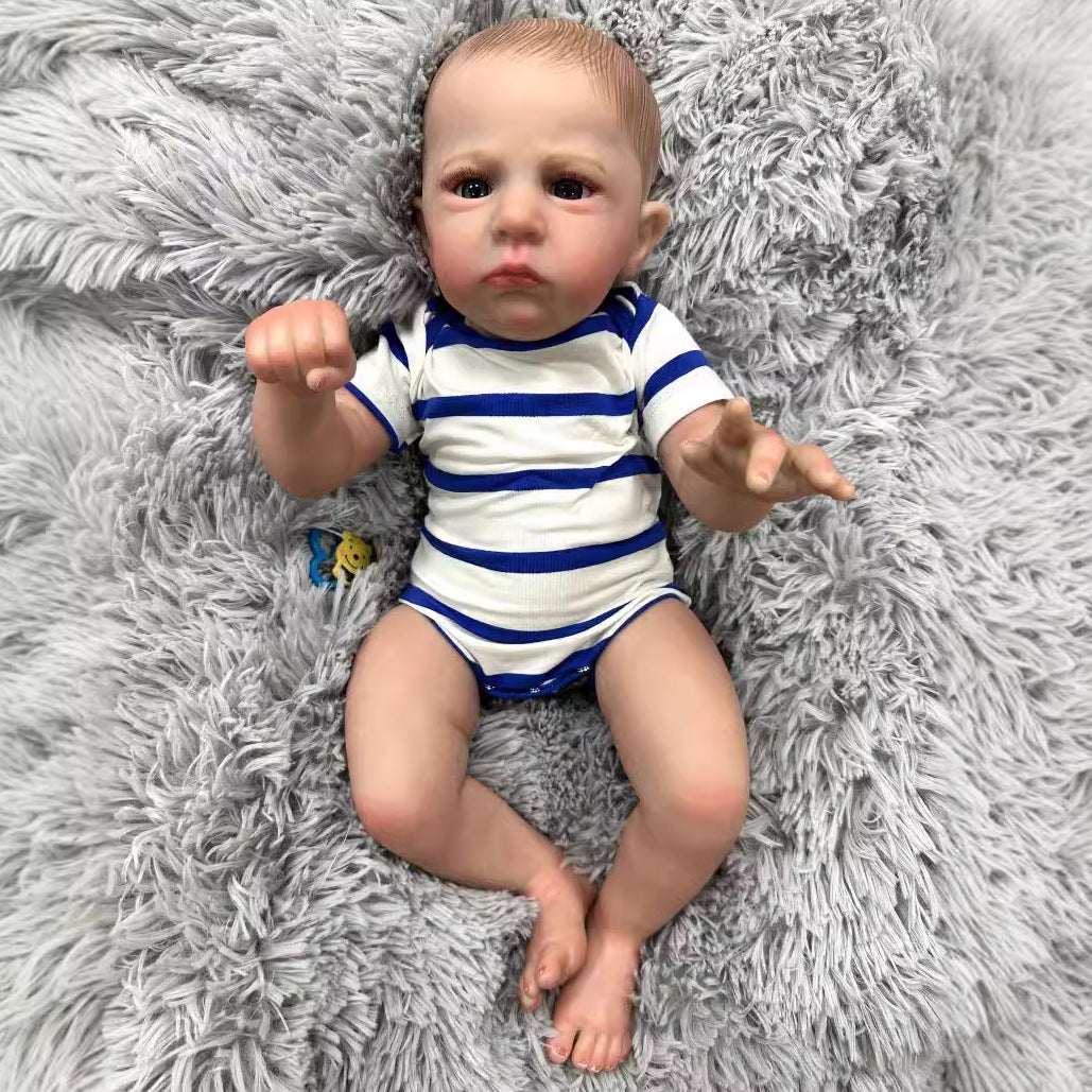 Muñeca bebé Reborn realista de 23 pulgadas con cuerpo de tela suave, piel con venas en 3D, muñeca recién nacida hecha a mano, juguete de regalo para niñas pequeñas y coleccionistas