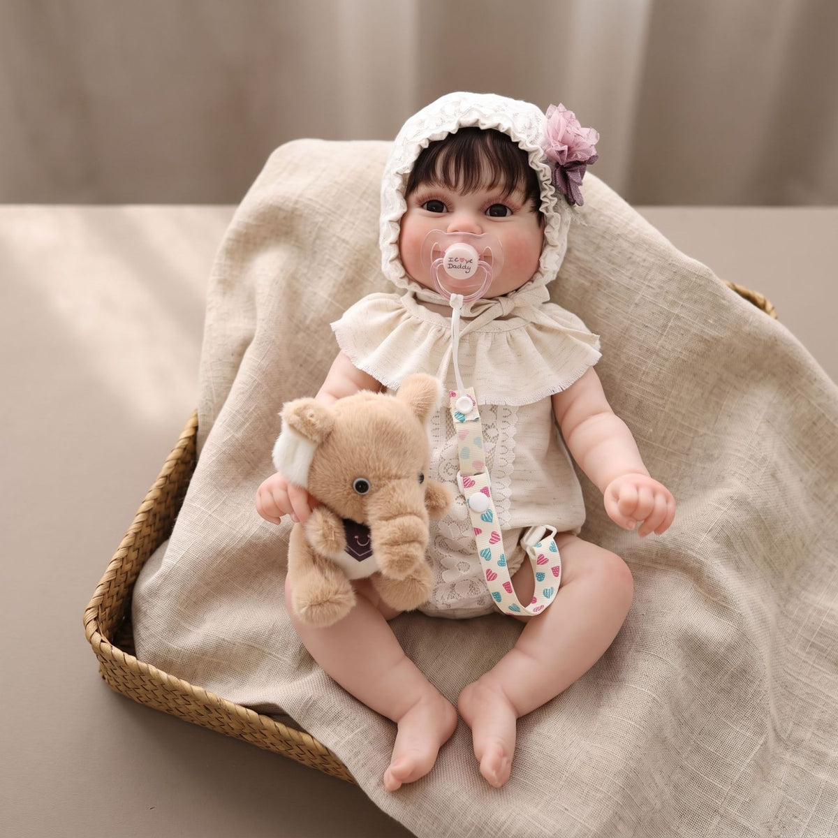 Muñeca Reborn artesanal de 22 pulgadas, piel con venas 3D realistas y cuerpo completo de vinilo, muñeca bebé recién nacida hiperrealista, regalo de cumpleaños para niñas y coleccionistas