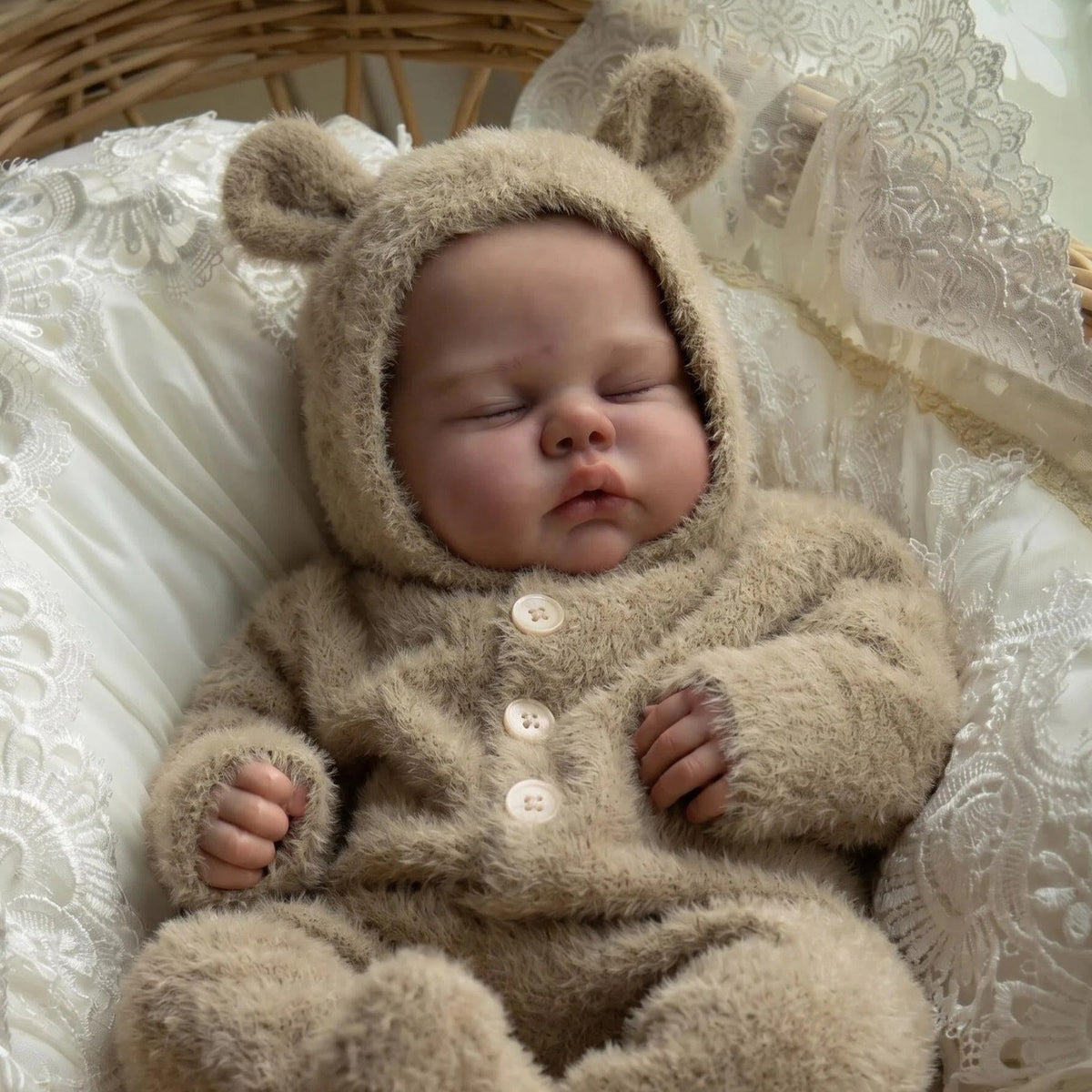 Muñeca bebé reborn de 19 pulgadas con cuerpo de tela, durmiendo pacíficamente con los ojos cerrados, regalo perfecto para cumpleaños, Navidad y Pascua, juguete de compañía para niñas y coleccionistas adultos