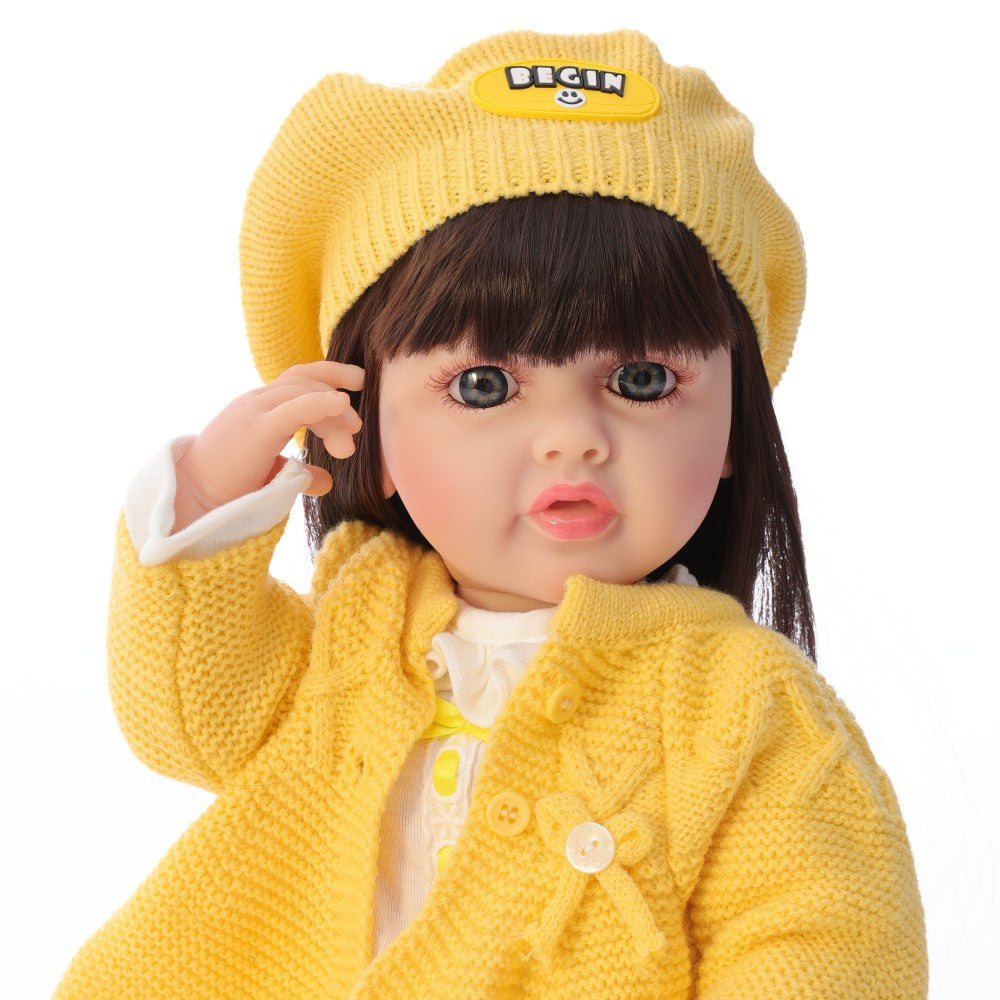 Muñeca bebé de simulación de 22 pulgadas, de plástico completo, que ríe y llora, con diálogo, estilo renacido