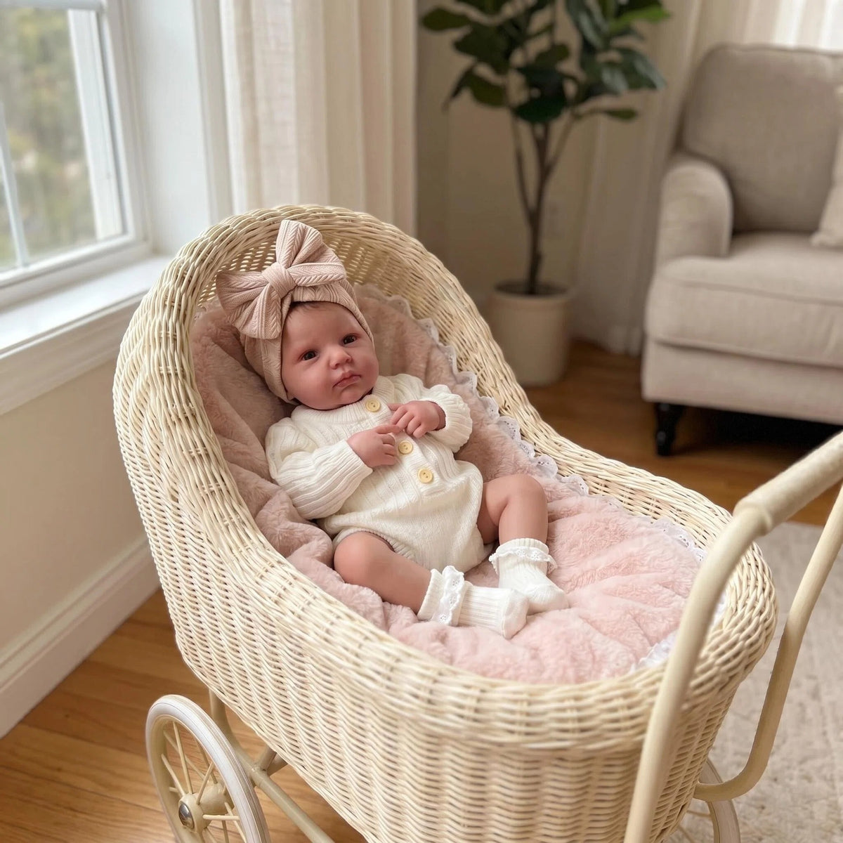 Muñeca Reborn de 19 pulgadas con cuerpo de tela, realista, ideal para regalo de Navidad, juguete compañero de crecimiento para niñas