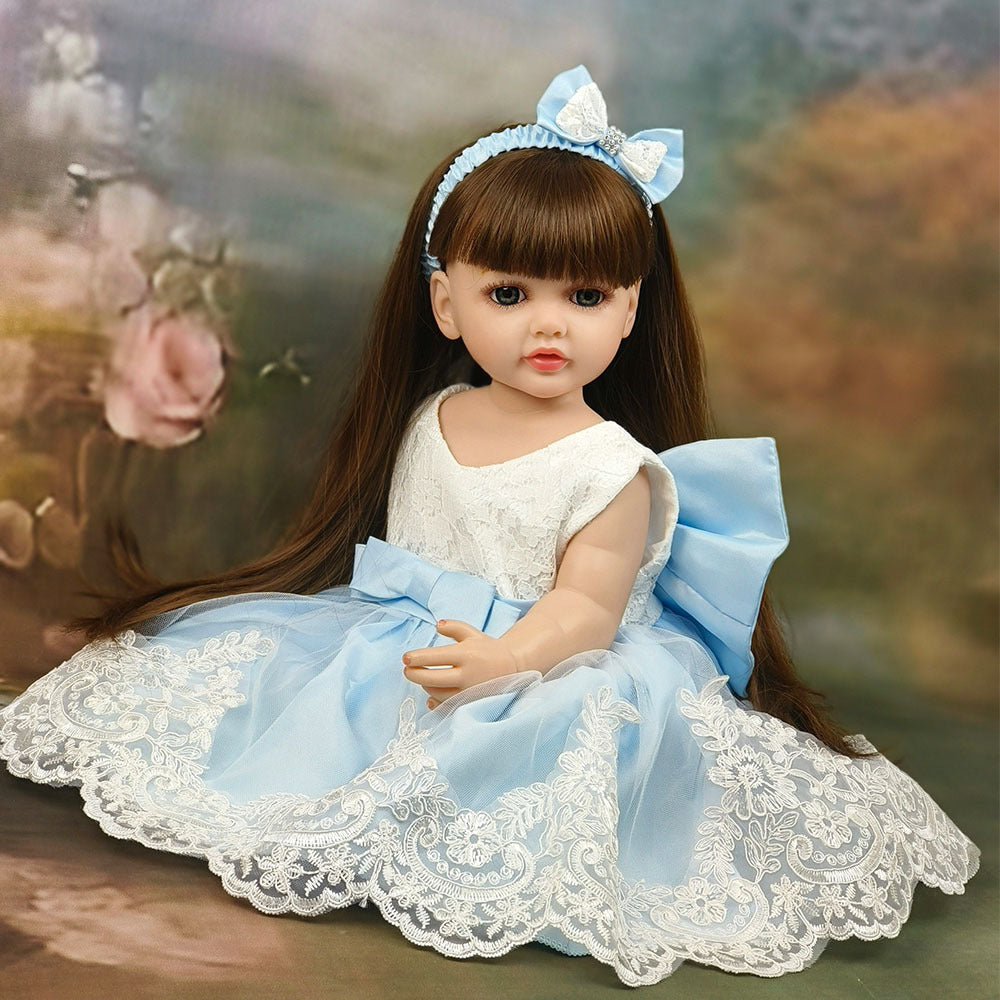 Muñeca Reborn de 22 pulgadas con cuerpo completo de vinilo y sensor de sonido, juguete de compañía interactivo, regalo perfecto para niños y coleccionistas adultos en días especiales