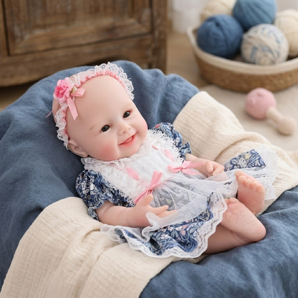 Muñeca bebé reborn de 17 pulgadas, adorable bebé de silicona sólida, muñeca recién nacida realista, juguete, regalo de Navidad
