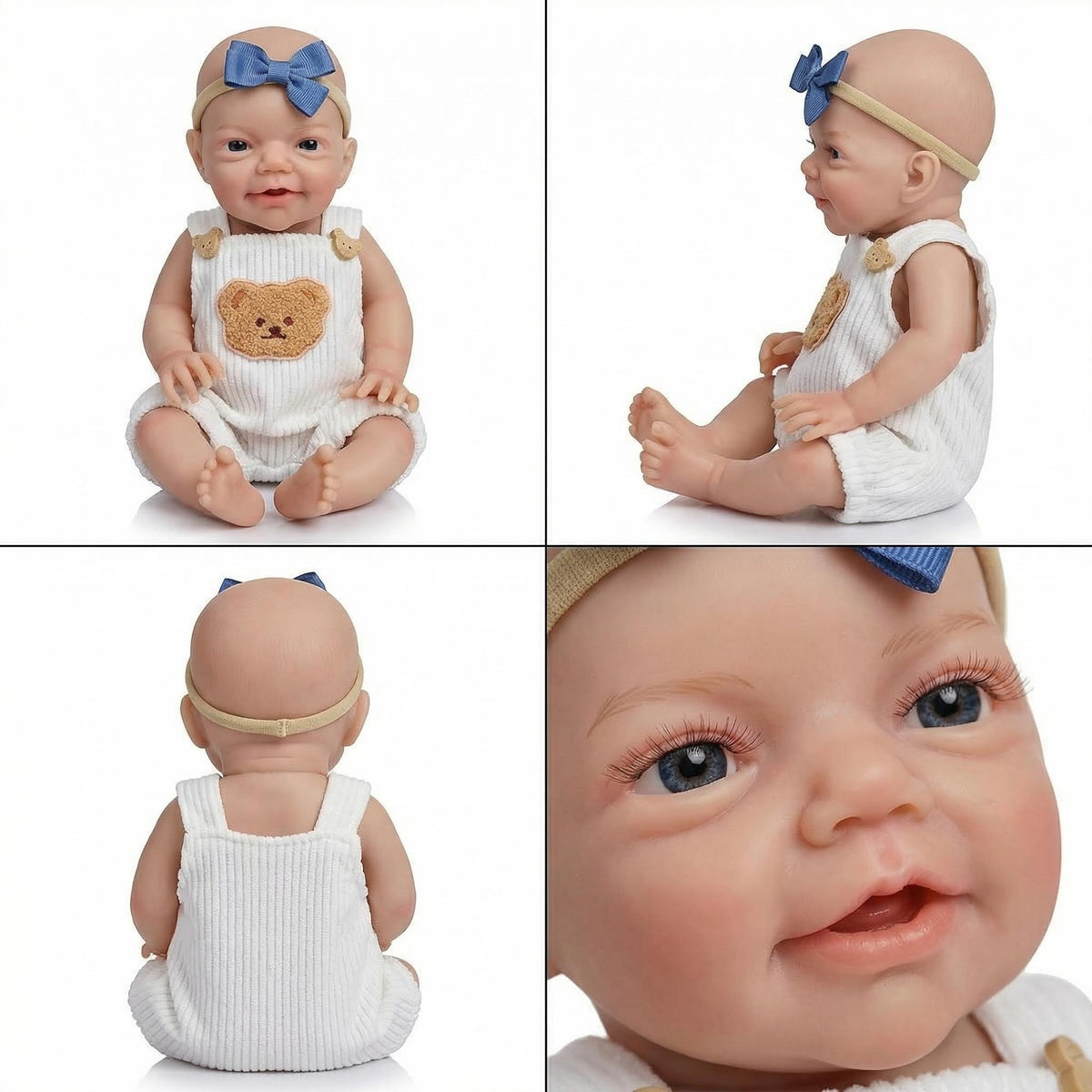 Muñeco reborn de silicona sólida Charlie, oso de peluche amarillo de 12 pulgadas