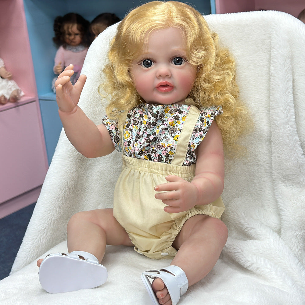 Muñeca Reborn realista de vinilo completo de 22 pulgadas, reliquia preciada para fiestas de cumpleaños y temporadas de compras navideñas