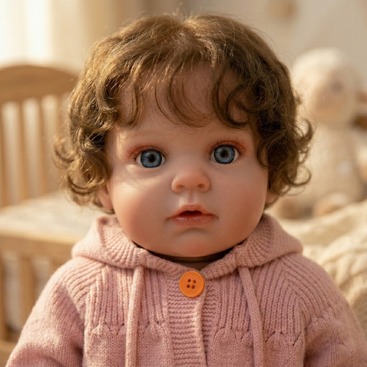 Muñeca renacida de 55 cm con trasplante de cabello simulado, pintura exquisita y detalles en 3D, hecha a mano