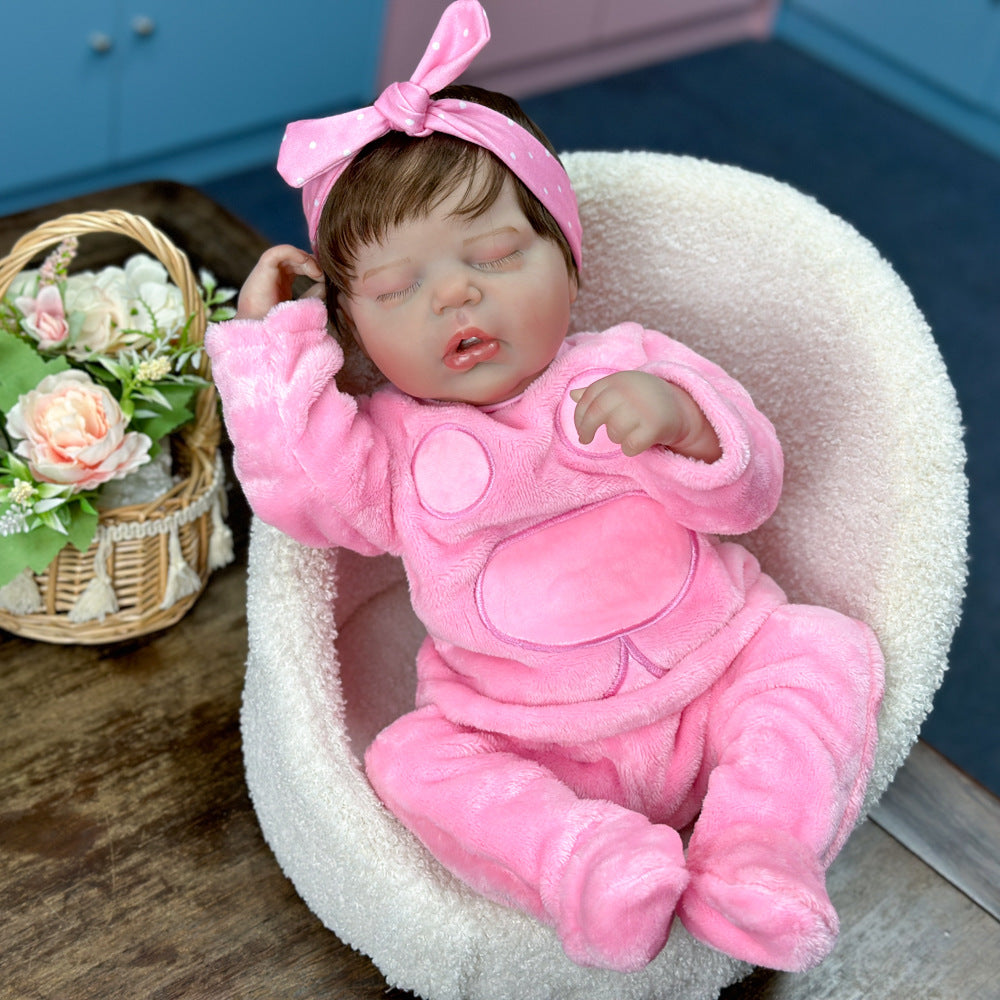 Muñeca bebé durmiente de vinilo de 20 pulgadas, juguete de compañía dulce, regalo encantador para todas las edades
