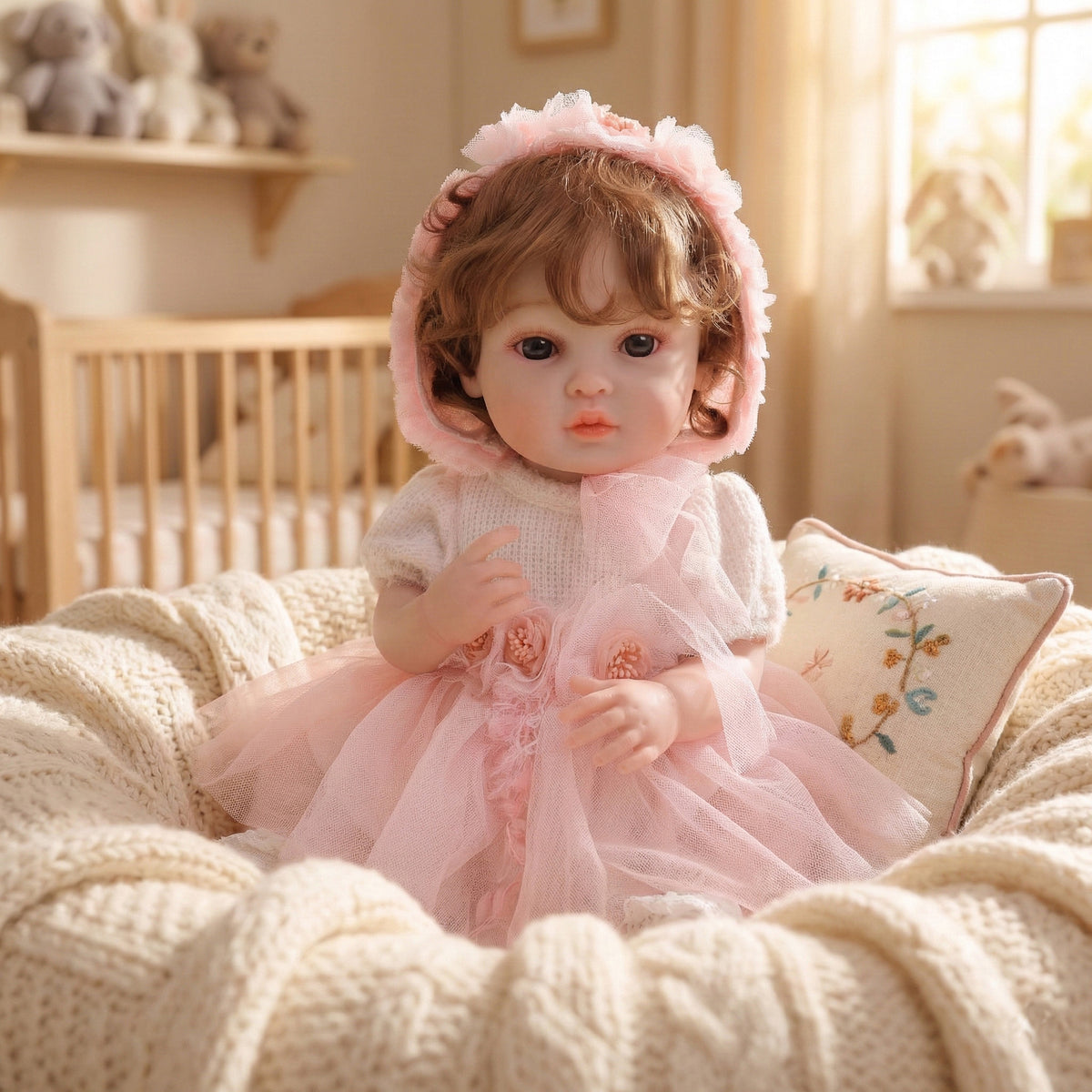 Muñeca reborn de 20 pulgadas/50 cm, cabello injertado, cuerpo completo de vinilo, pintada a mano de forma exquisita, muñeca 3D para vestir, ideal como regalo y pieza de colección