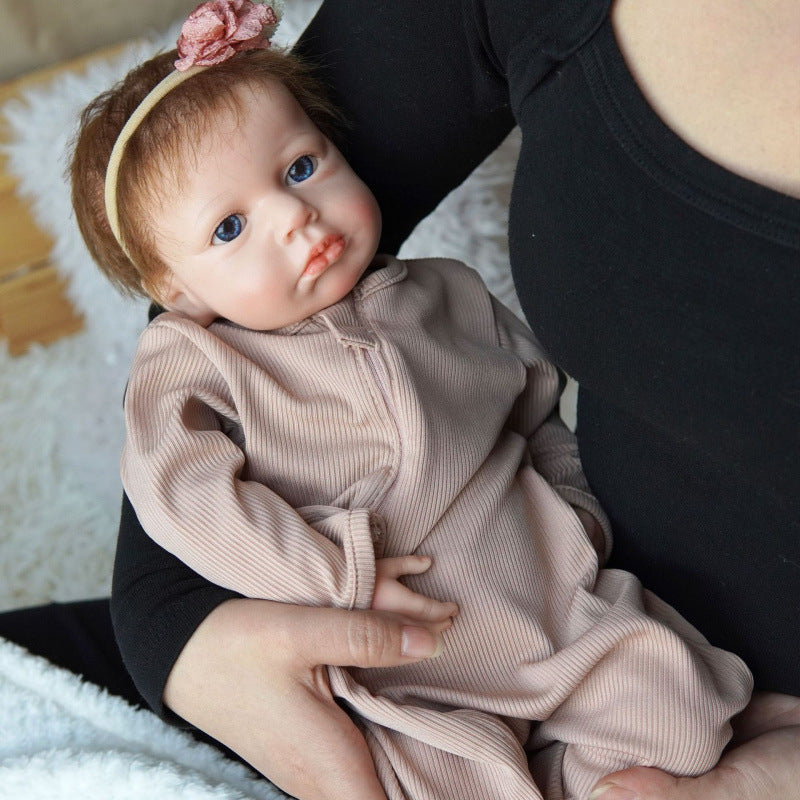 Muñeca Reborn de silicona sólida de 18 pulgadas con tacto de piel real, juguete de bebé hecho a mano, regalo de cumpleaños para niños