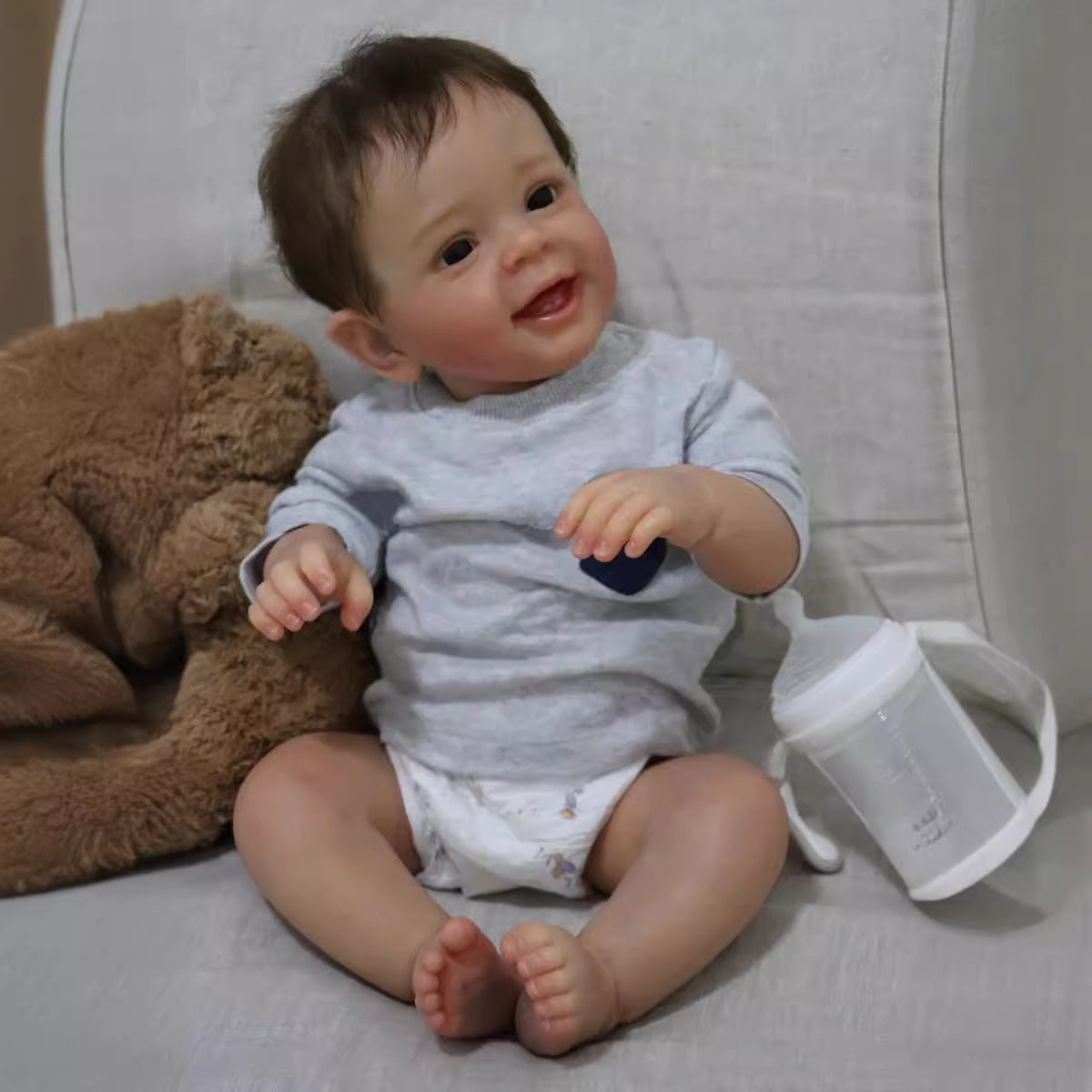 Muñeca bebé Reborn realista de 23 pulgadas con cuerpo de tela, muñeca recién nacida para regalo