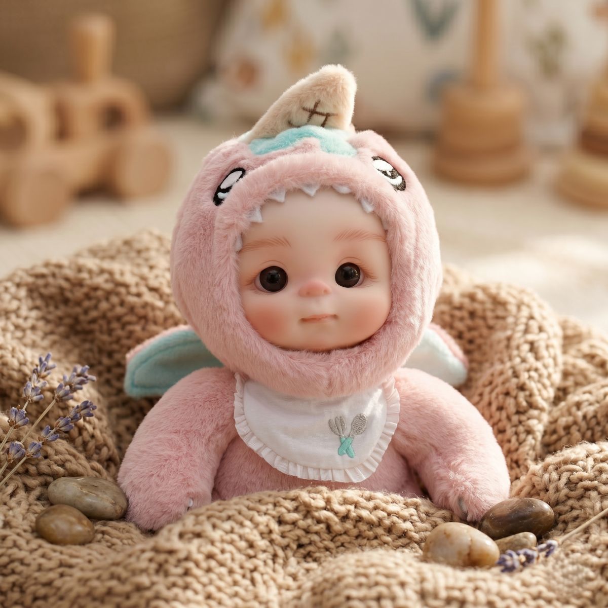 Colgante de muñeco de peluche de vinilo de 15 cm, juguete con cara de bebé simulada, 6 pulgadas