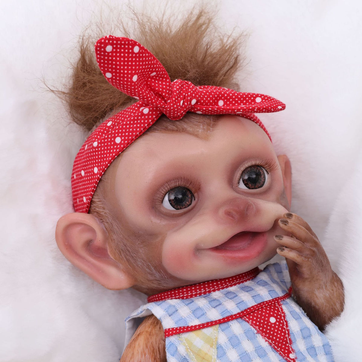 Muñeca bebé Reborn realista de silicona suave de cuerpo completo de 13 pulgadas, muñeca de mono de silicona sólida, juguete hecho a mano de alta calidad, regalo para niños