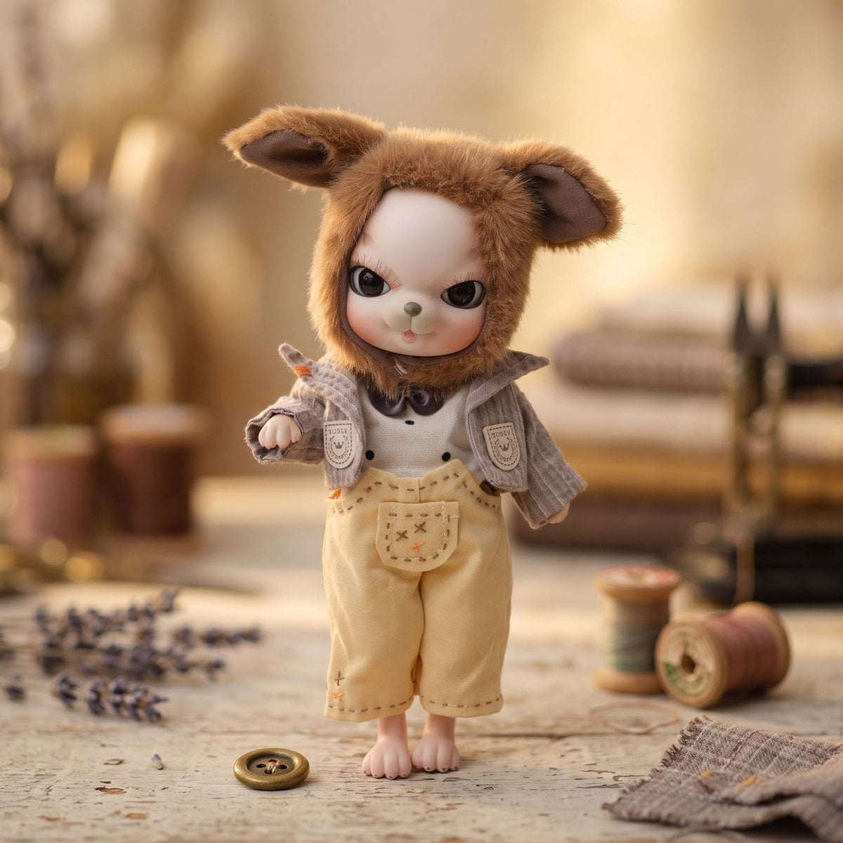 Muñeca articulada (BJD) de cerámica de 10 pulgadas con cuerpo completo, conjunto de felpa, decoración hecha a mano y juguete coleccionable